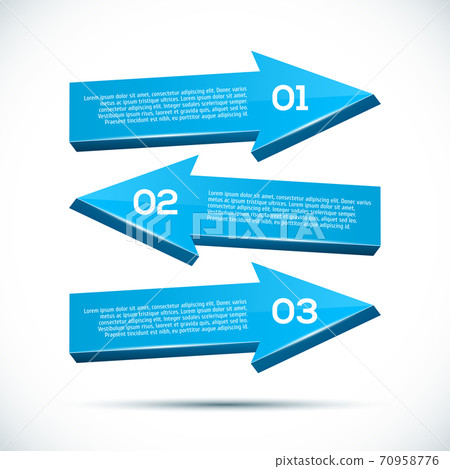 Infographic with big 3D arrows 70958776