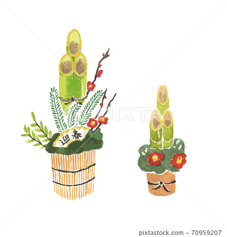 Kadomatsu watercolor vector illustration hand-painted 70959207