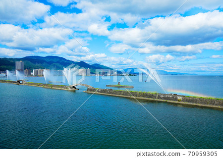 View of Lake Biwa Flower Fountain Show at Otsu Port from Michigan View of Lake Biwa Flower Fountain Show at Otsu Port from Michigan 70959305