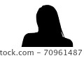 Silhouette Portrait of a smiling blond woman. 70961487