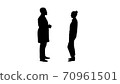 Silhouette Acquaintance doctor with a patient. 70961501