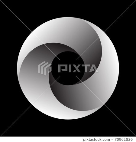 Circle with 3 segments and gradients. Logo or...-插圖素材 [70961826] - PIXTA圖庫