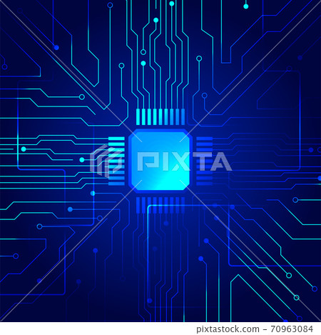 Computer board. Technology blue background texture-插圖素材 [70963084 ...