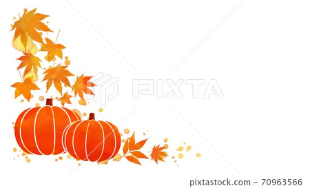 Pumpkin and leaves thanksgiving art background - Stock Illustration ...