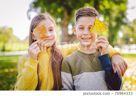 Happy Twins Teenagers Boy And Girl Posing Stock Photo Happy Twins Teenagers Boy And Girl Posing Stock Photo
