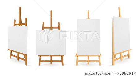 Wooden easels or painting art boards, white canvas Wooden easels or painting art boards, white canvas 70965617