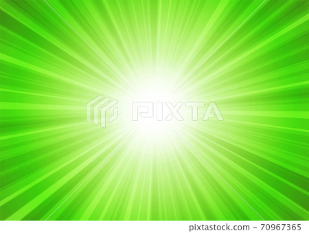 [Background image material] Radial light background Green Horizontal position [Concentrated line / sense of speed] 70967365