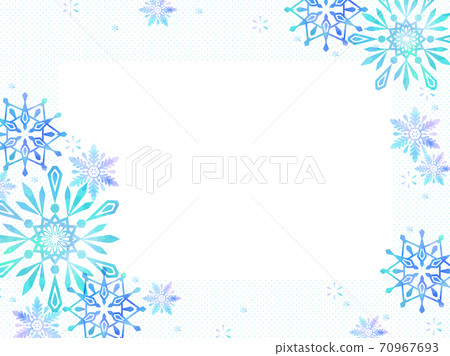 Illustration background of blue snowflake, watercolor style 70967693