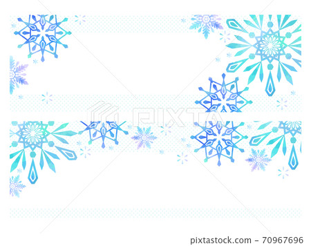 藍色的雪晶體,水彩風格的插畫背景 藍色的雪晶體,水彩風格的插畫背景 70967696