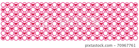 White background texture of red hearts in pink circles 70967761