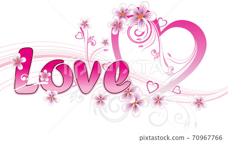 Pink love heart on a white background Pink love heart on a white background 70967766