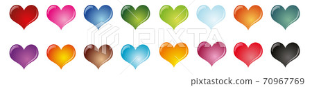 16 pieces of multi-colored hearts with a white glow 70967769