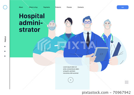 Medical insurance illustration - hospital administrator Medical insurance illustration - hospital administrator 70967942