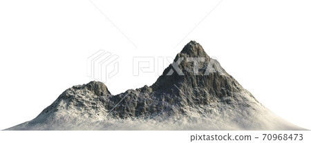 Snowy mountains Isolate on white background 3d illustration Snowy mountains Isolate on white background 3d illustration 70968473