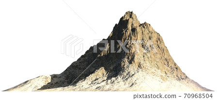 Snowy mountains Isolate on white background 3d illustration 70968504