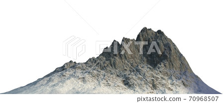 Snowy mountains Isolate on white background 3d illustration Snowy mountains Isolate on white background 3d illustration 70968507