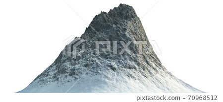 Snowy mountains Isolate on white background 3d illustration 70968512