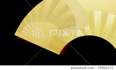 黑色背景上的金扇-有多種變化 黑色背景上的金扇-有多種變化 70968572