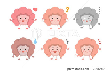 Human organs intestines, emoji and action set, cartoon comic illustration icon Human organs intestines, emoji and action set, cartoon comic illustration icon 70969639