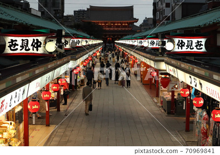 Nakamise Street evening view high angle 70969841