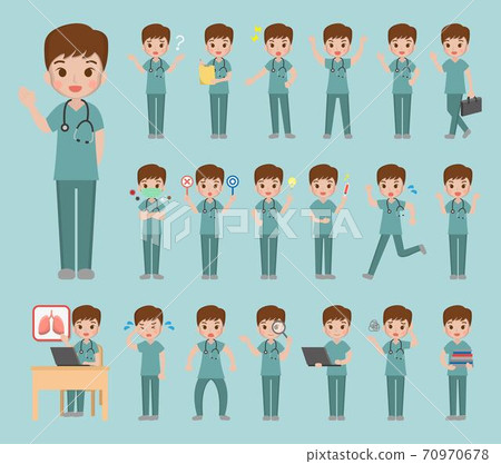 20 different medical staff combinations, cartoon comic illustration vector 20 different medical staff combinations, cartoon comic illustration vector 70970678