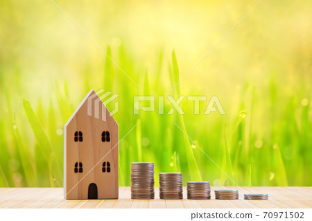 Saving plan for residence of people in society. Purchasing home for living of dream concept. 70971502