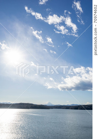 富士山湖面山口水庫大壩佐山湖 富士山湖面山口水庫大壩佐山湖 70974602