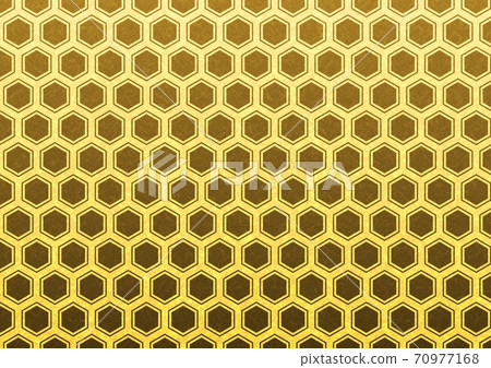 Golden "turtle shell pattern" Japanese pattern, Japanese paper style background material 70977168