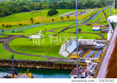 View of Panama Canal from cruise ship View of Panama Canal from cruise ship 70978292