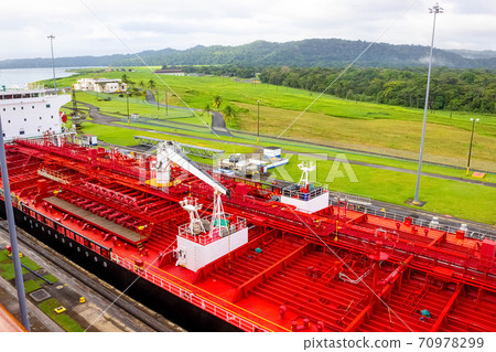 View of Panama Canal from cruise ship View of Panama Canal from cruise ship 70978299