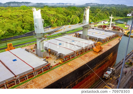 View of Panama Canal from cruise ship View of Panama Canal from cruise ship 70978303