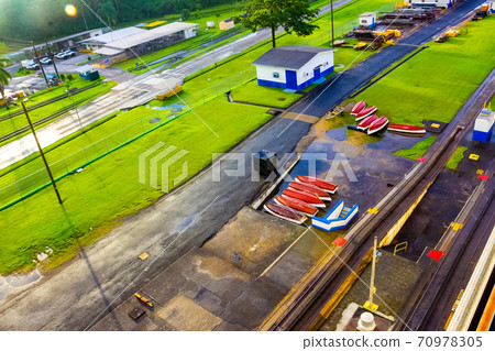 View of Panama Canal from cruise ship View of Panama Canal from cruise ship 70978305