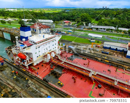 View of Panama Canal from cruise ship 70978331