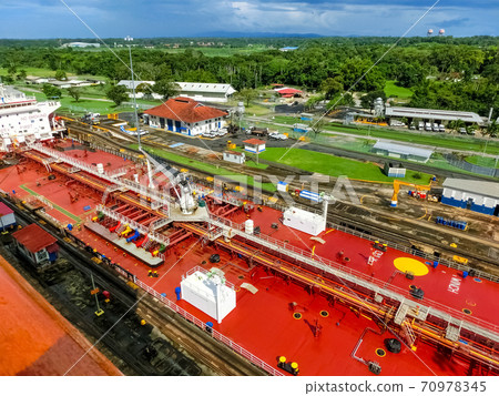 View of Panama Canal from cruise ship View of Panama Canal from cruise ship 70978345