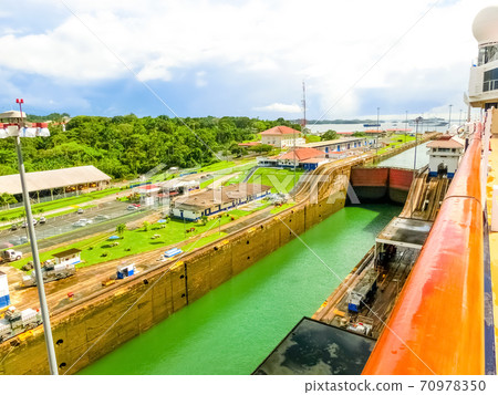 View of Panama Canal from cruise ship 70978350