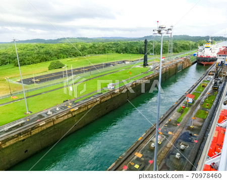 View of Panama Canal from cruise ship View of Panama Canal from cruise ship 70978460