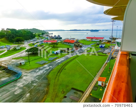 View of Panama Canal from cruise ship 70978461