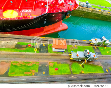 View of Panama Canal from cruise ship View of Panama Canal from cruise ship 70978468