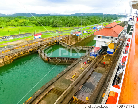View of Panama Canal from cruise ship View of Panama Canal from cruise ship 70978471