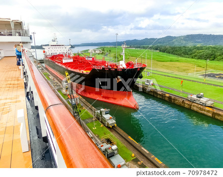 View of Panama Canal from cruise ship 70978472