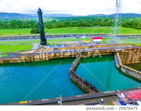 View of Panama Canal from cruise ship 70978475