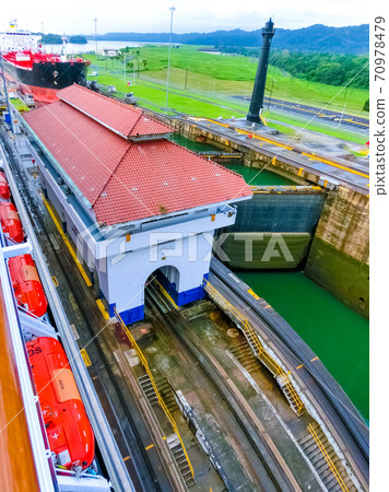 View of Panama Canal from cruise ship View of Panama Canal from cruise ship 70978479