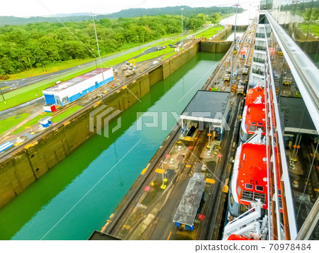 View of Panama Canal from cruise ship View of Panama Canal from cruise ship 70978484