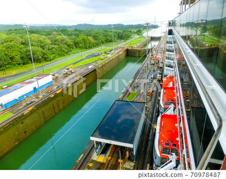 View of Panama Canal from cruise ship View of Panama Canal from cruise ship 70978487