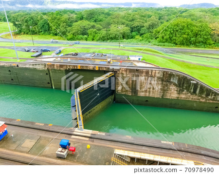 View of Panama Canal from cruise ship View of Panama Canal from cruise ship 70978490