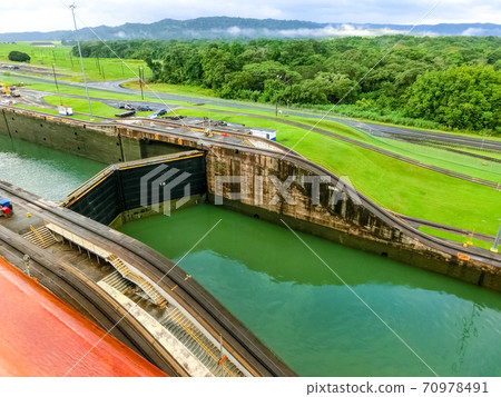 View of Panama Canal from cruise ship View of Panama Canal from cruise ship 70978491