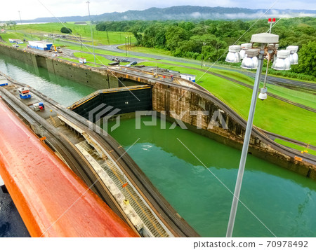View of Panama Canal from cruise ship View of Panama Canal from cruise ship 70978492