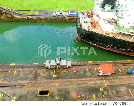 View of Panama Canal from cruise ship View of Panama Canal from cruise ship 70978493