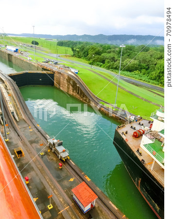 View of Panama Canal from cruise ship View of Panama Canal from cruise ship 70978494