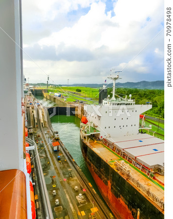 View of Panama Canal from cruise ship View of Panama Canal from cruise ship 70978498